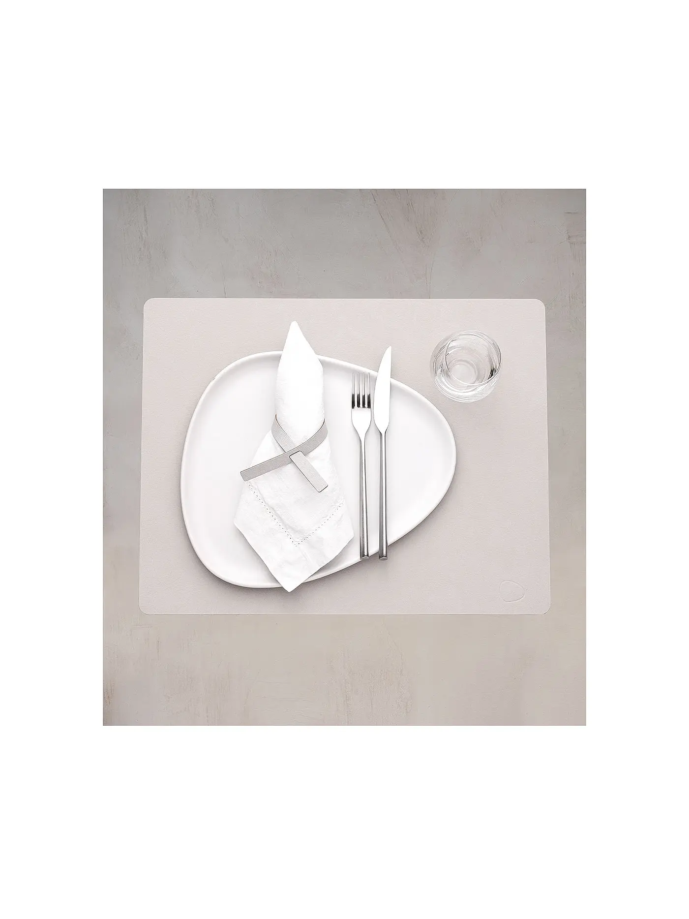 LIND DNA | Leder-Platzset "Nupo" eckig 35x45cm | creme